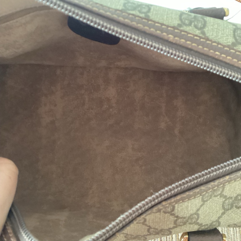 VTG GUCCI Brown GG Monogram Satchel Handbag With Dustbag! - Picture 5 of 12
